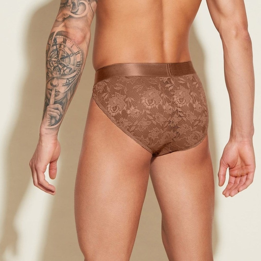 Cosabella Never Say Never Quattro Mens Sports Brief Brown Lace XL